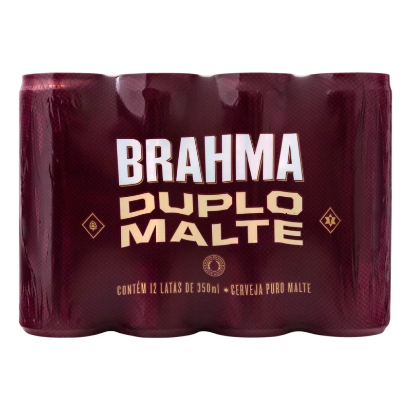 4 Packs Cerveja Brahma Duplo Malte 350ml - 12 Unidades (Total 48 Unidades)