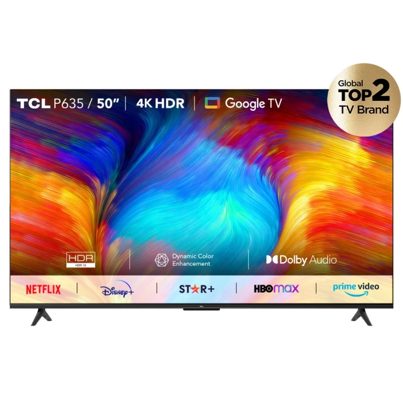 Smart Google TV TCL P635 LED 50" 4K UHD HDR - 50P635