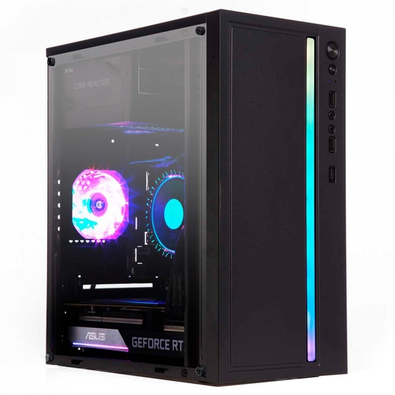 Gabinete Gamer Liketec Craft RGB Mid Tower Acrílico M-ATX Black Sem Fonte Com 1 Fan LC-MT-CRAFT-2027