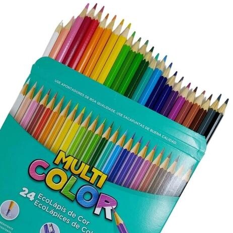 Lápis De Cor Multicolor - Faber Castell Escolar 24 Cores
