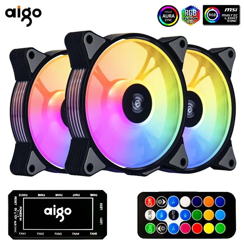 Cooler Fan Aigo AR12PRO 120mm RGB sem Controle de LED - Internacional