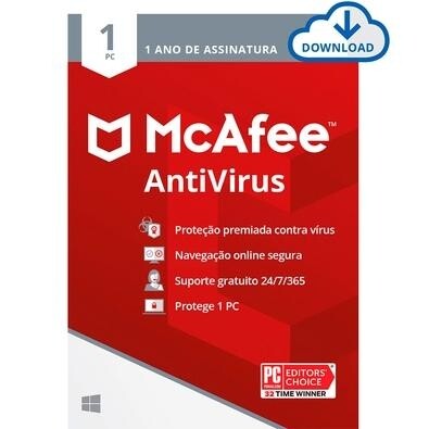 McAfee Antivírus Proteção para 1 Dispositivo - 1 ano