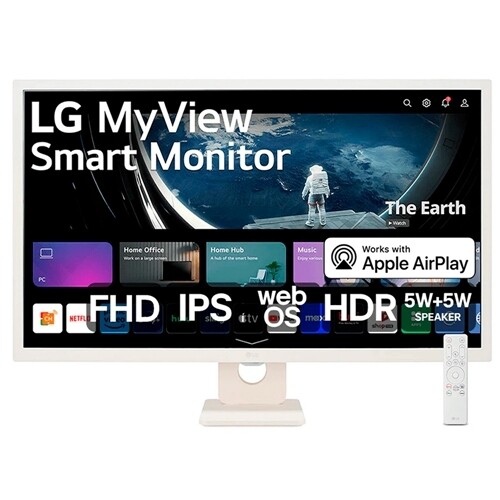 Monitor Smart LG MyView 32'' FHD HDR HDMI USB IPS Wifi WebOS - 32SR50F-W.AWZM
