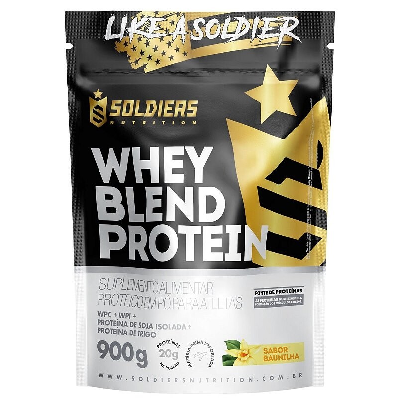 2 Unidades Whey Blend Protein Concentrado e Isolado Soldiers Nutrition 900g