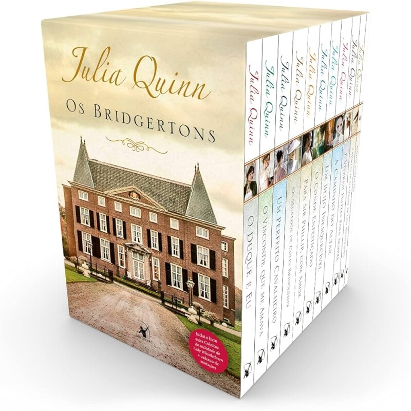 Box Livros Os Bridgertons: Os 9 títulos da série + livro extra de crônicas + caderno de anotações - Julia Quinn