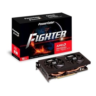 Placa de Vídeo Powercolor AMD Radeon RX 7600 XT Fighter 16GB GDDR6 Ray Tracing FreeSync - RX7600XT 16G-F
