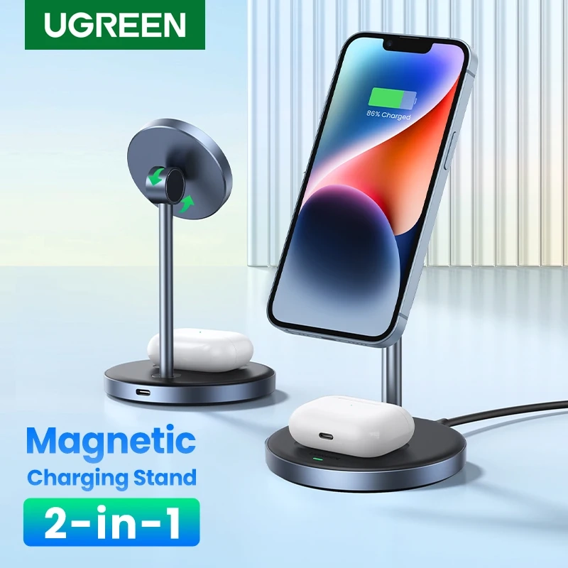 Suporte de Carregador Magnético sem Fio UGreen para iPhone 20W 2 em 1