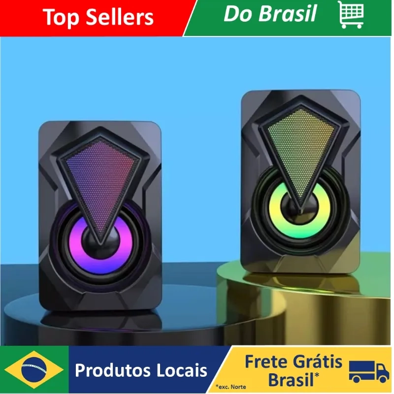 2 Caixas de Som Dafushop-Brasil Speaker USB para Computador e Notebook 2.0