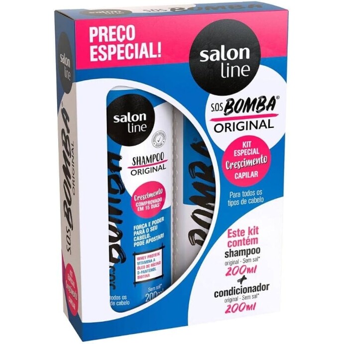 Kit Salon Line Shampoo e Condicionador SOS Bomba 200ml