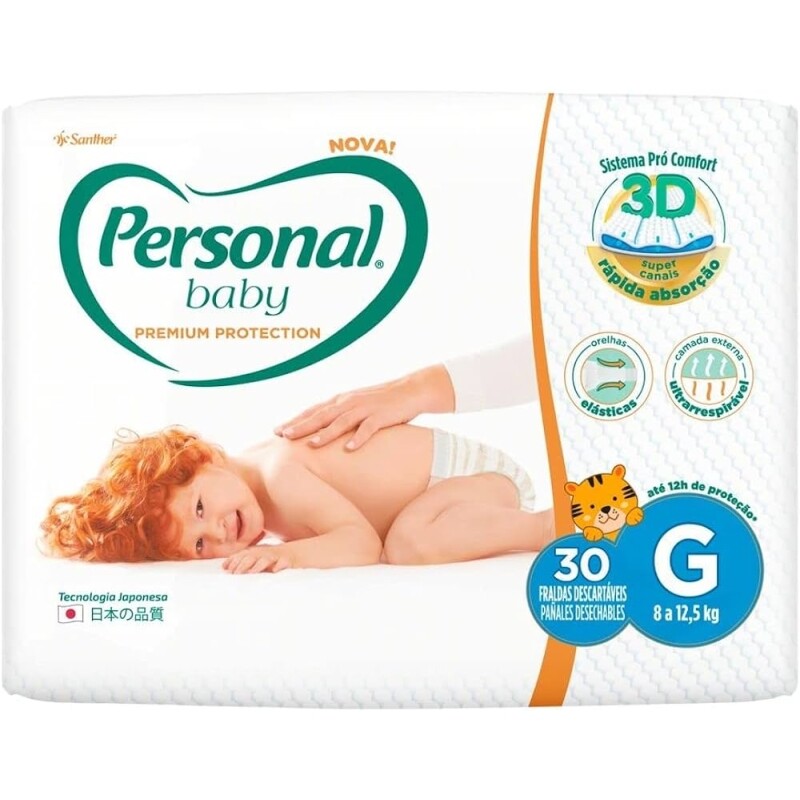 Personal Fralda Baby Premium Protection Grande 30 Tiras