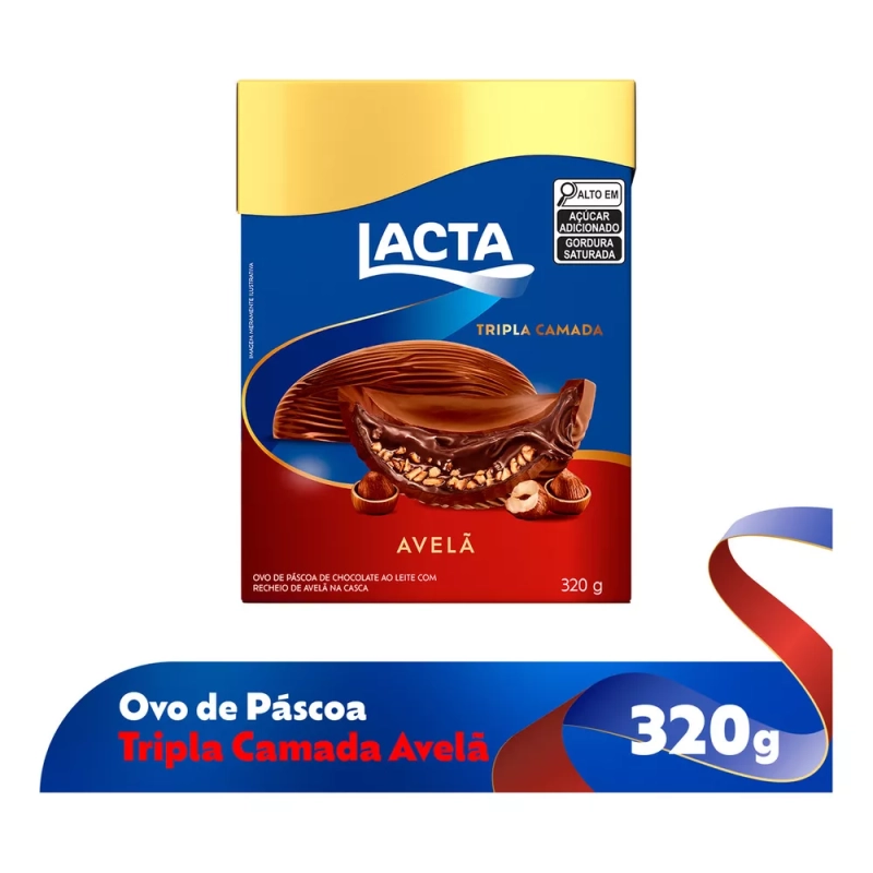 Ovo de Páscoa Lacta Chocolate ao Leite Tripla Camada - 320g