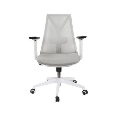 Cadeira Office Elements Olympia Branca e Cinza claro Braços 3D - 70328
