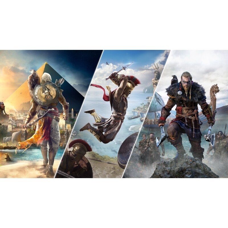 Jogo Assassin's Creed Mythology Pack: Valhalla + Odyssey + Origins - PS4 & PS5