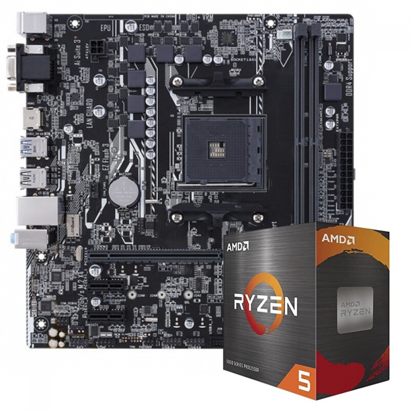 Kit Upgrade Processador AMD Ryzen 5-5600X + Placa Mãe Biostar A520MH - Upgrade570