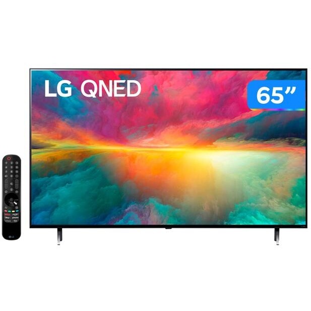 Smart TV 65'' 4K QNED LG Quantum Dot NanoCell VA AI Processor Wi-Fi Bluetooth Google Assistente e Alexa - 65QNED75SRA