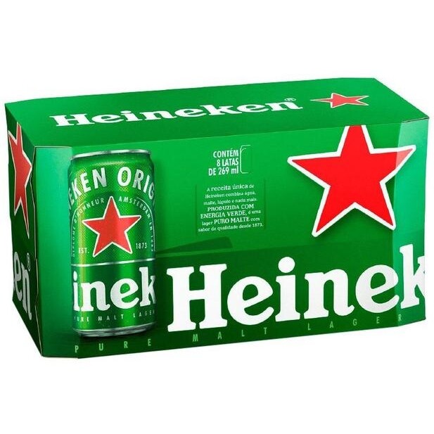 Pack Cerveja Heineken Lager 269ml 8 Unidades