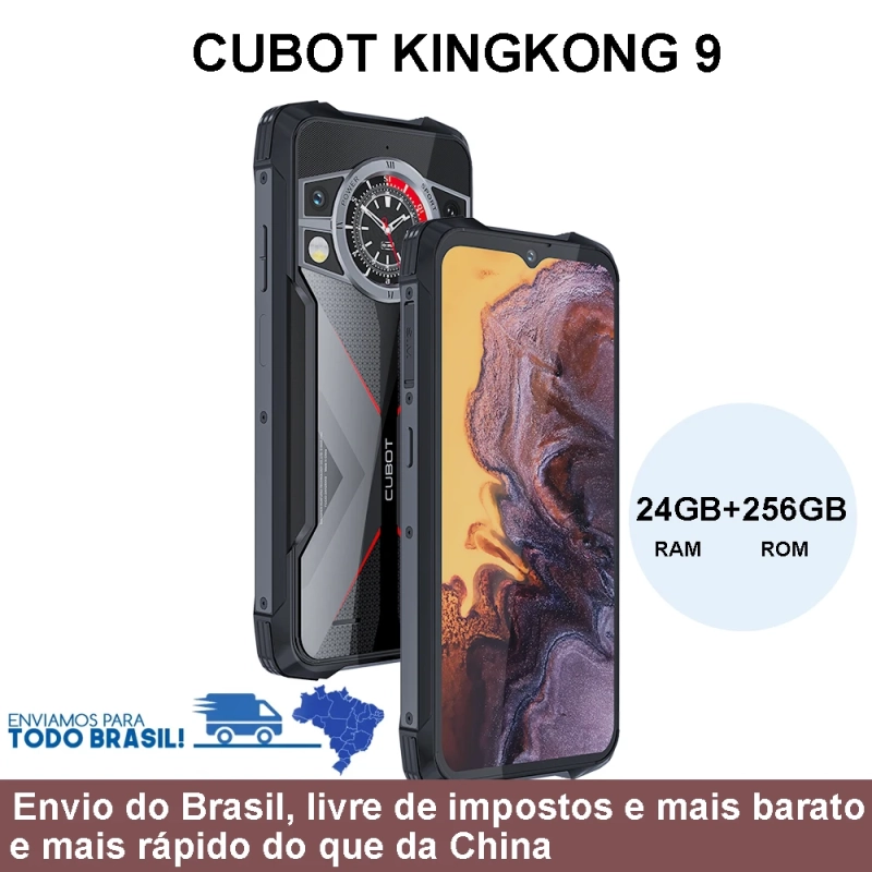 Smartphone Cubot King Kong 9 Helio G99 tela FHD+ 120Hz 12GB 256GB
