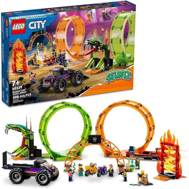 Lego City Arena de Acrobacias de Giro Duplo - Kit de Construção (598 Peças) 60339