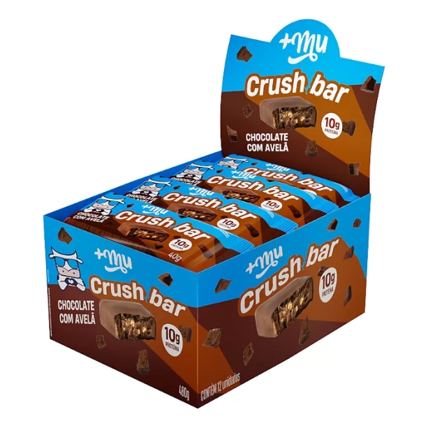 2 Packs Crush Bar Chocolate Com Avelã 480g +mu - 12 Unidades (Total 24)