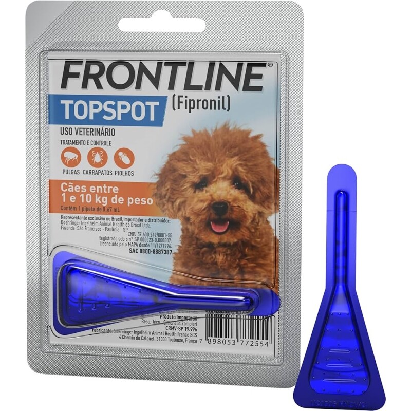 Frontline Antipulgas e Carrapatos Topspot para Cães de 1 a 10kg azul