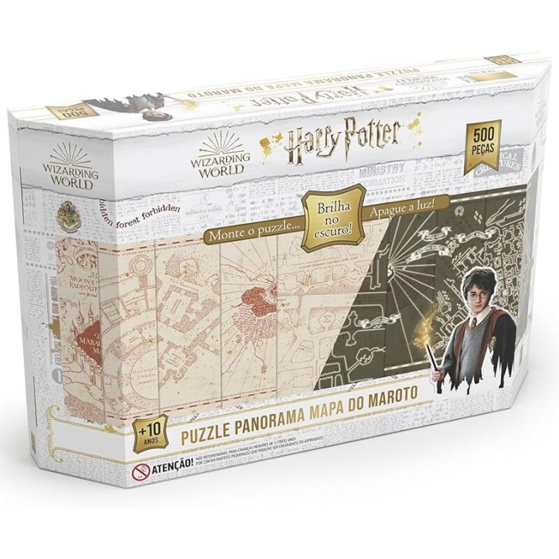 Quebra-Cabeça Panorâmico Harry Potter Brilha no Escuro - 500 Peças