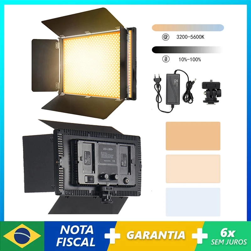 Painel de Iluminação de Fotografia U800 + LED Video Light Bi-Color 3200-5600K