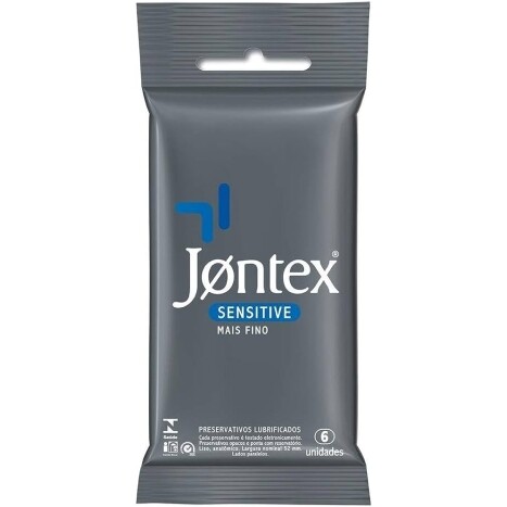 2 Pacotes Preservativo Camisinha Jontex Sensitive - 6 Unidades (Total 12 Unidades)