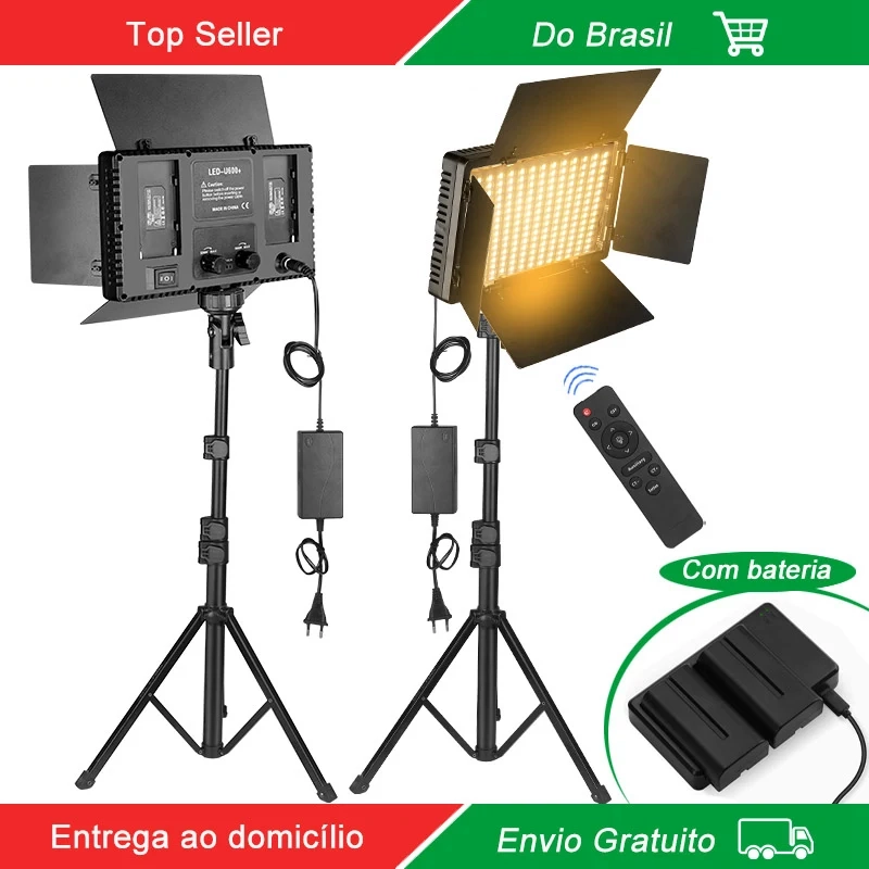 Luz de Vídeo LED Lâmpada de Estúdio Fotográfico Bicolor 2500K-850 Nagnahz U600+ 40W NA-U600-LO