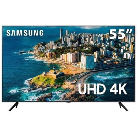 Smart TV 55" Samsung UHD 4K 3 HDMI 1 USB Bluetooth Wi-Fi Gaming Hub Tela sem limites Alexa built in - UN55CU7700GXZD