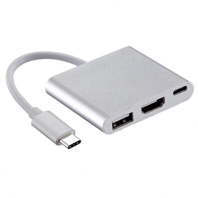 Adaptador USB-C para HDMI USB C e USB A MD9 Alumínio - 7750