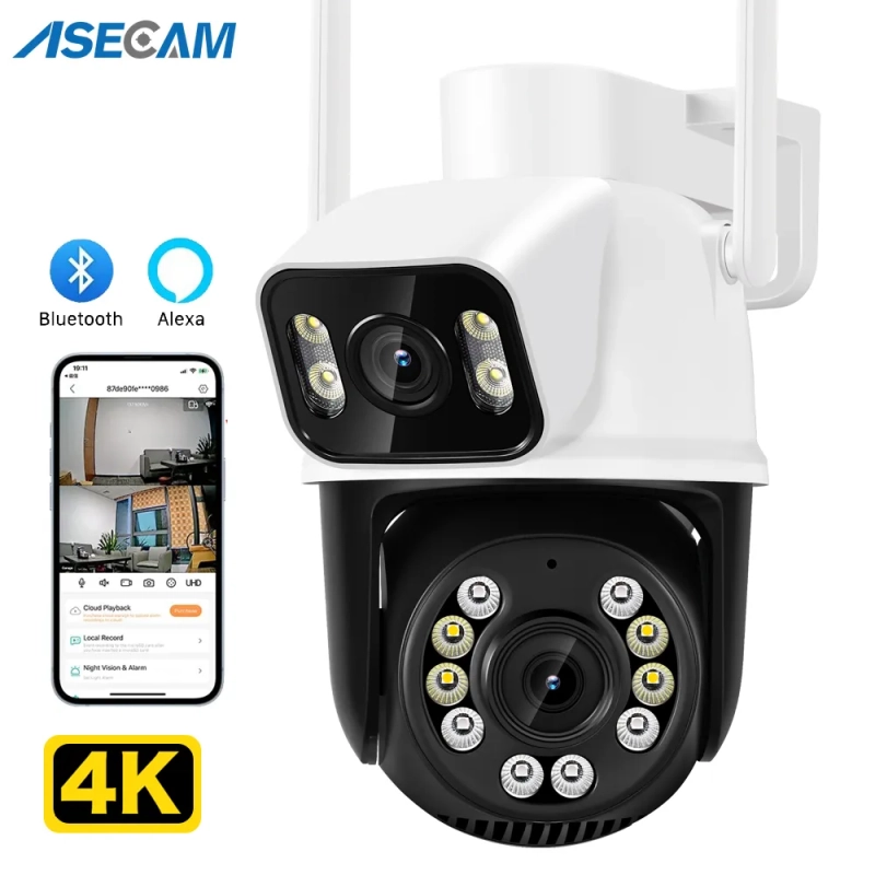 Cameras Vigilância wifi 8MP 4K lente dupla ASECAM