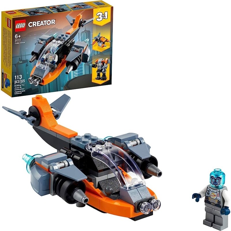 Brinquedo LEGO Creator 3 em 1 Ciberdrone 113 Peças - 31111