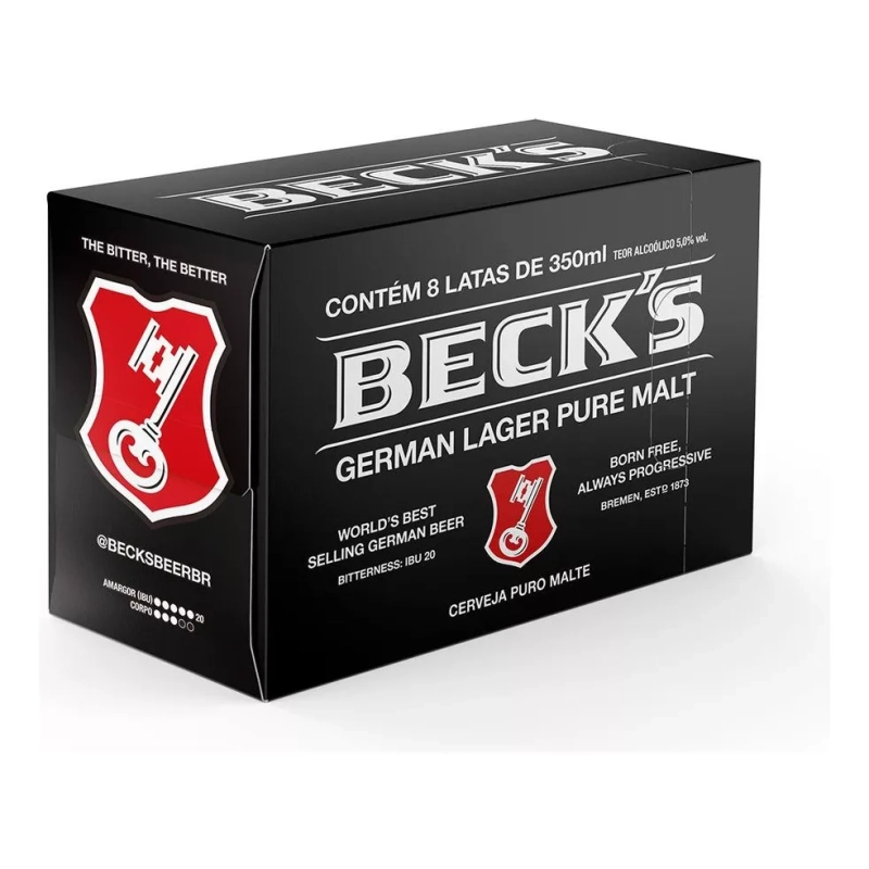 7 Pack Cerveja Beck's Puro Malte Lata 350ml - 8 Unidades (Total 56 Unidades)