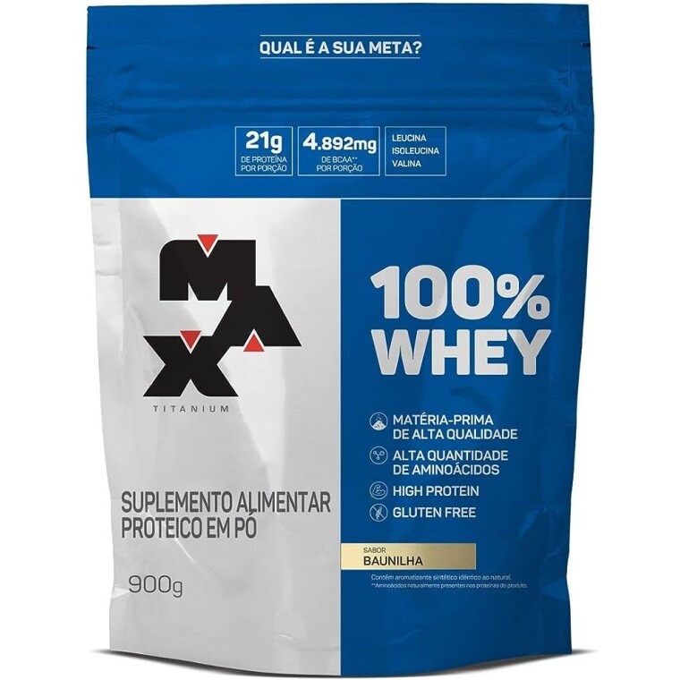 Whey Protein 100% Max Titanium 900g (Refil)