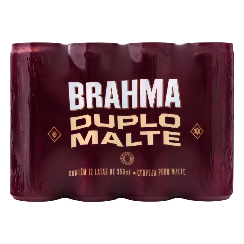4 Packs Cerveja Duplo Malte Lata 350ml 12 Unidades Brahma - Total 48 Unidades