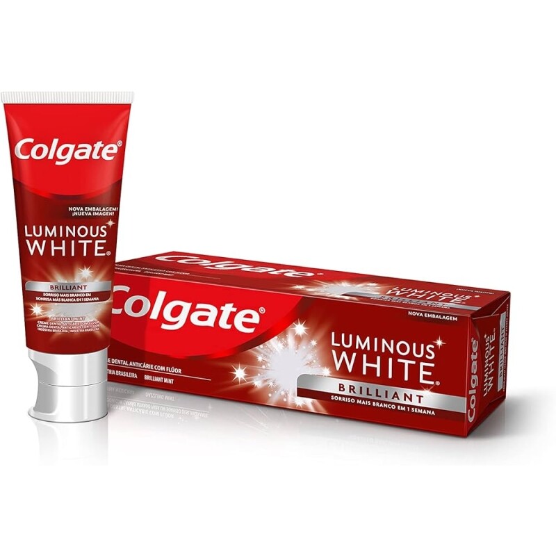 4 Unidades Creme Dental Colgate Luminous White Brilliant Mint 70g