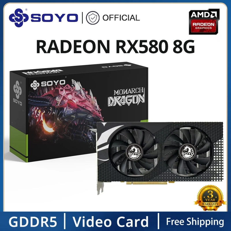 Placa de Vídeo SOYO AMD Radeon RX580 8G