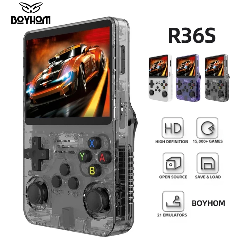 R36S Console de videogame portátil retro sistema Linux 3,5 "tela IPS R35s Pro Pocket