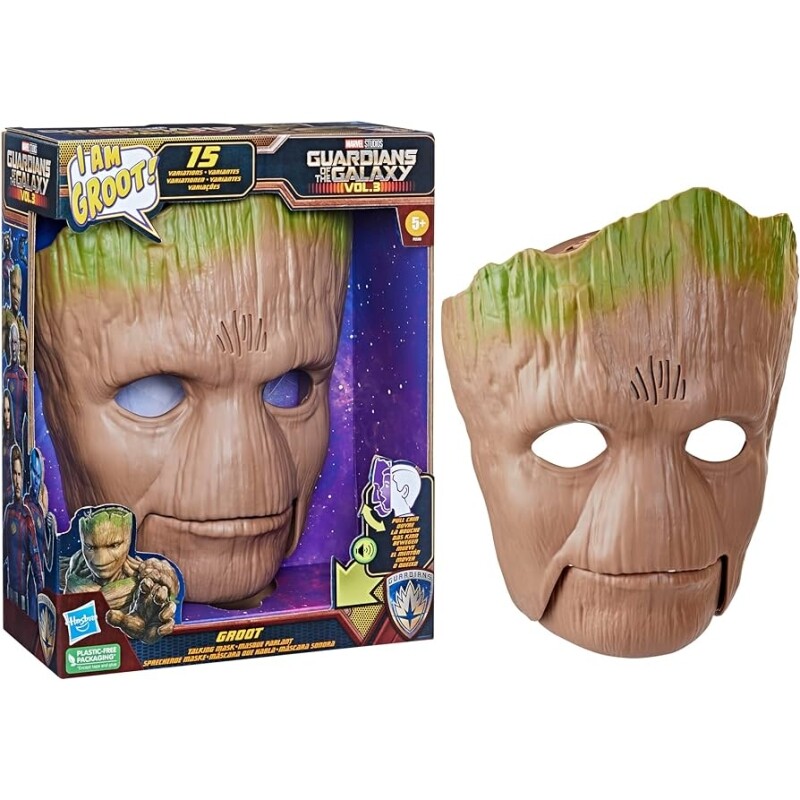 Brinquedo Máscara Sonora do Groot Marvel Marrom e Verde