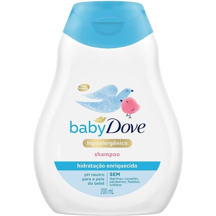 2 Unidades de Shampoo Baby Dove Hidratação Enriquecida 200ml