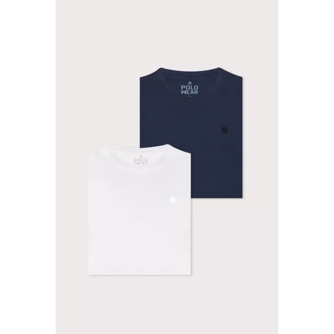 Kit 2 Camisetas 100% Algodão Polo Wear Sortido - Masculinas