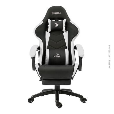 Cadeira Gamer KBM! GAMING Tempest CG500 Preta Com Almofadas Descanso Para Pernas Retrátil Reclinável - KGCG500PT
