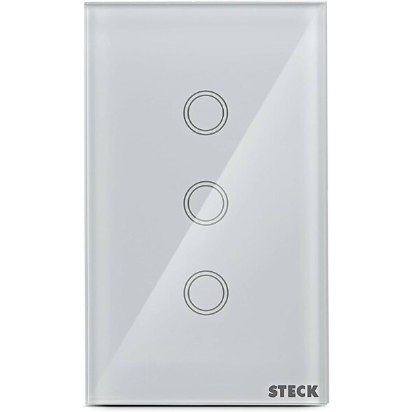 Steck Interruptor Inteligente 4×2 Touch Wi-Fi Steck Ambiente Conectado 3 Módulos Bivolt Branco