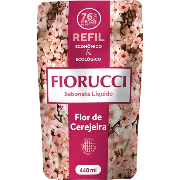 10 Unidades Fiorucci Refil Sabonete Líquido Flor De Cerejeira 440ml