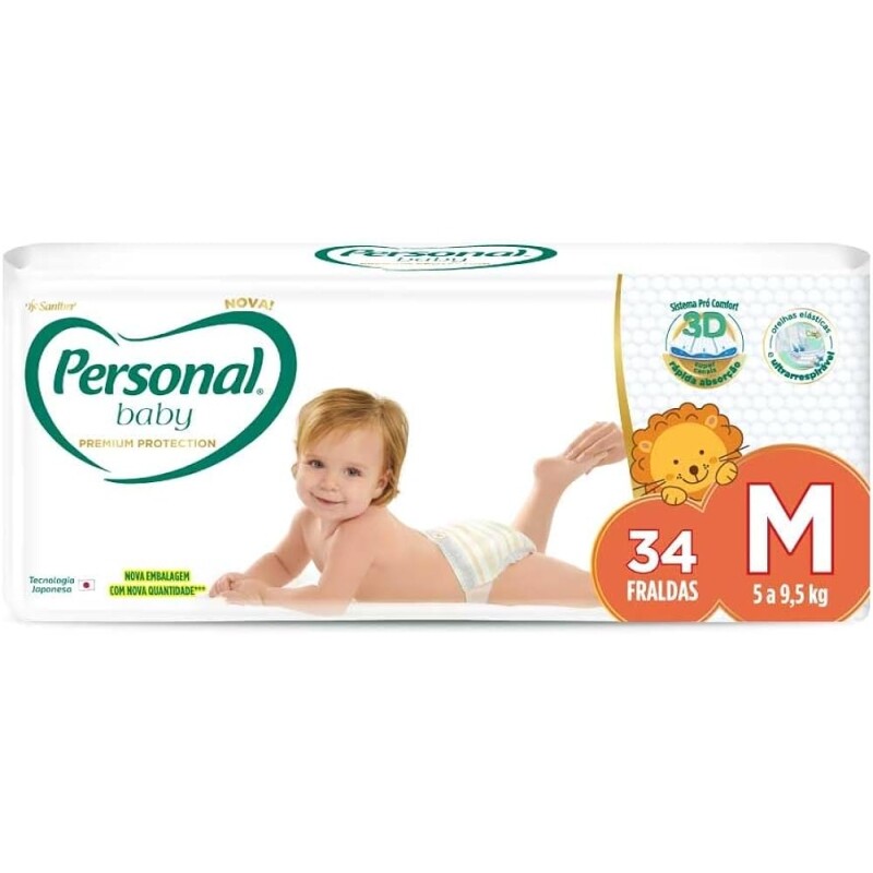 Fralda Premium Protection Personal Baby M - 34 Unidades
