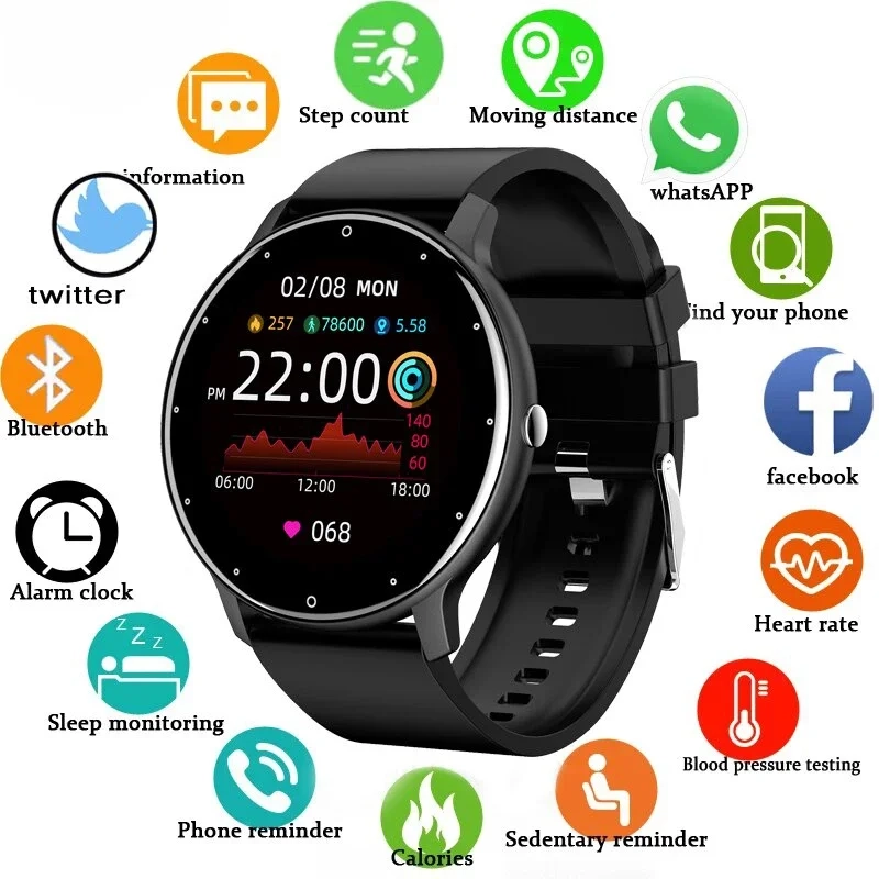 Smartwatch com Monitor de Batimento Chamada Bluetooth