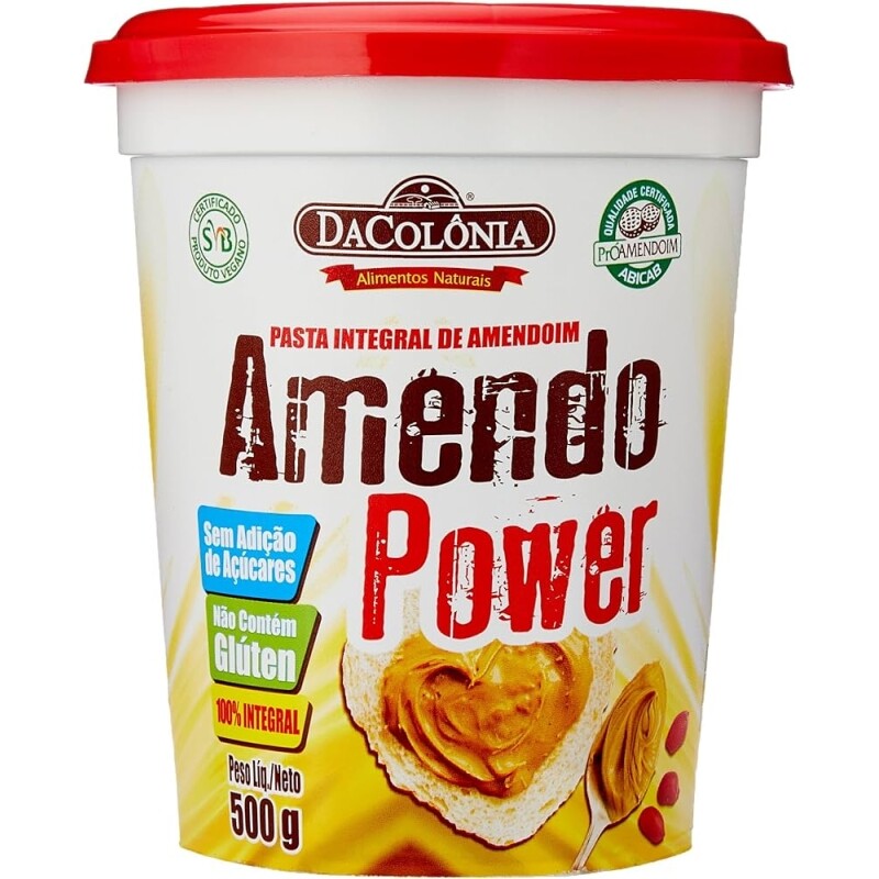 2 Unidades Pasta de Amendoim DaColônia Integral Zero 500g Amendopower