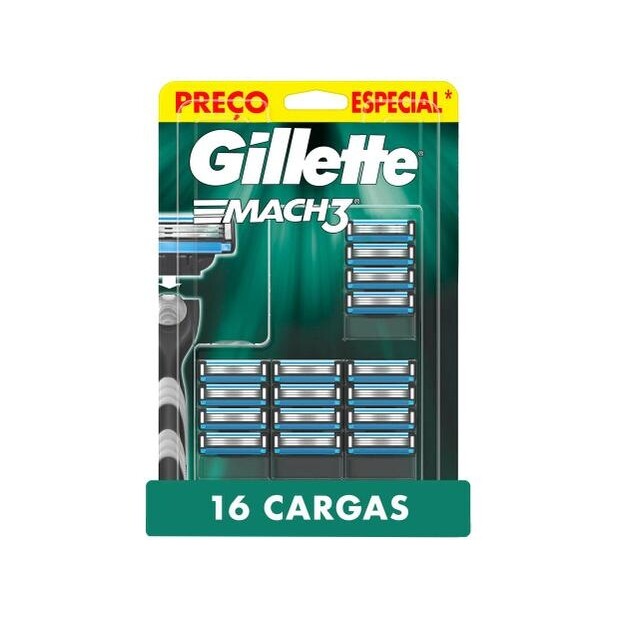 Carga para Aparelho de Barbear Gillette - Mach 3 16 Unidades