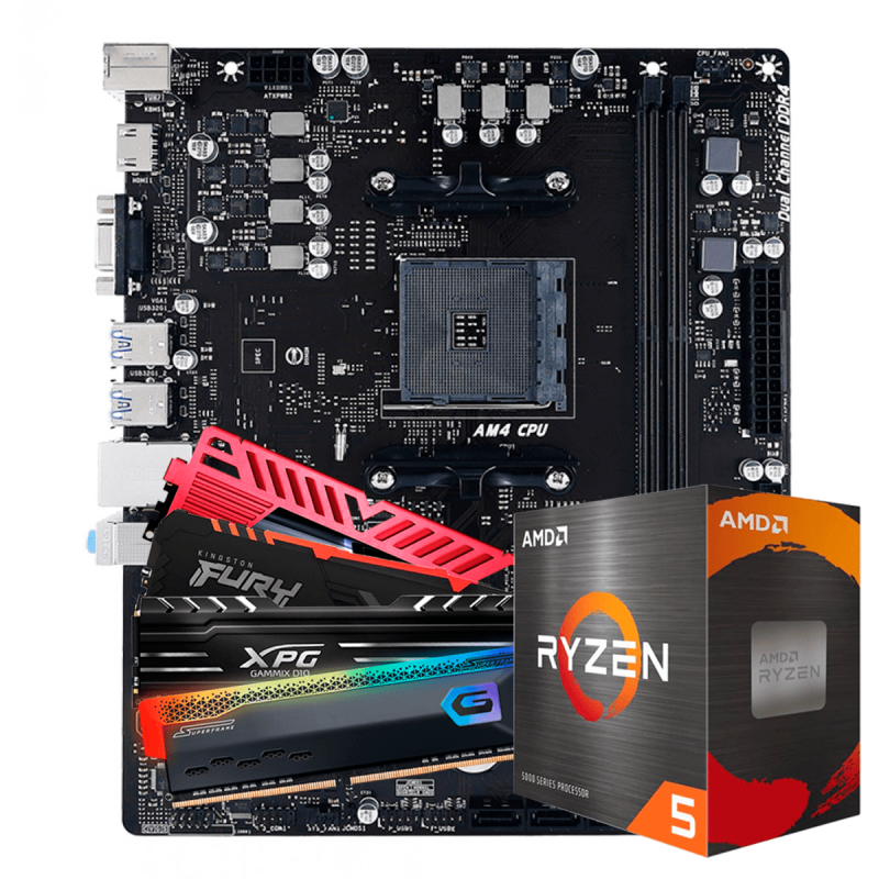 Kit Upgrade AMD Ryzen 5 5500 + Placa Mãe Biostar A520MH + 8GB DDR4