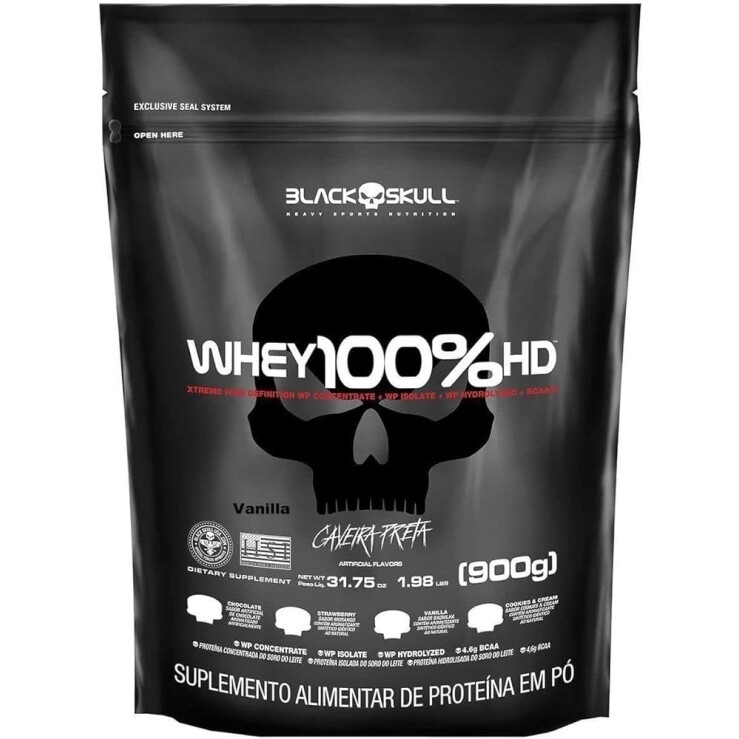 Whey Protein Black Skull 100% HD (Refil) - 900g
